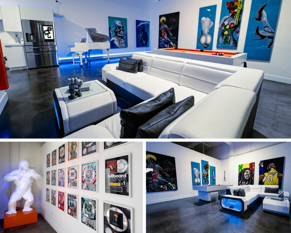 lobby of House of Hits studio in Miami