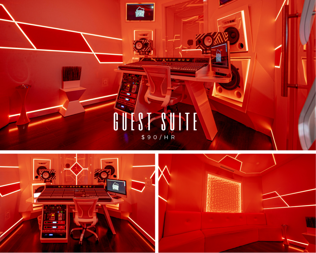 House of Hits Miami B Room Guest Suite starting at $90/hr with engineer.